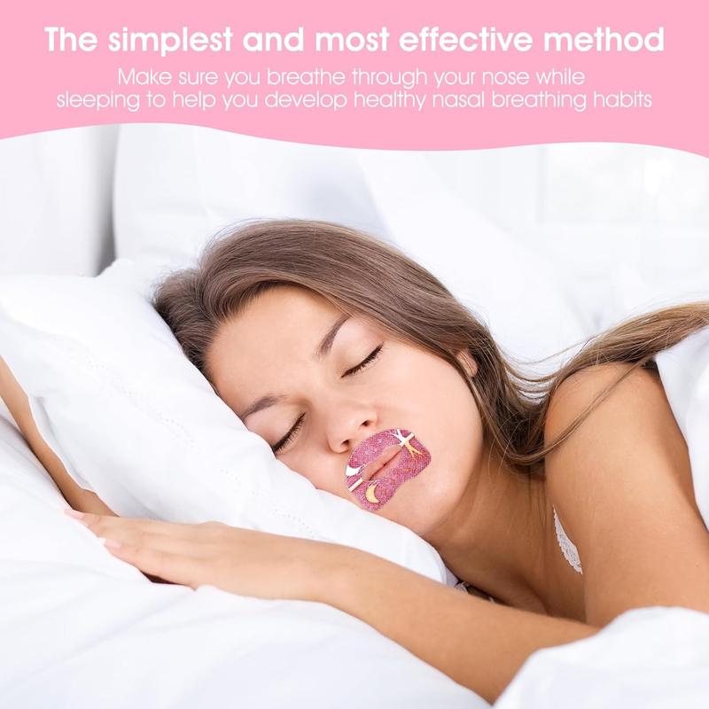 Adult Sleep Mouth Tape, 60 Count Anti-Snoring Strips for Improved Nose Breathing and Snore Reduction Pain-Free Removal Strips Gentle Elastic Mouth Tape for Sleeping