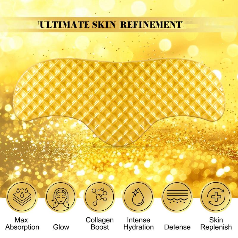 24k Gold Collagen Forehead Patches, 16pcs box Moisturizing Forehead Patches, Smoothing Skin Care Patches, Suitable for Men and Women