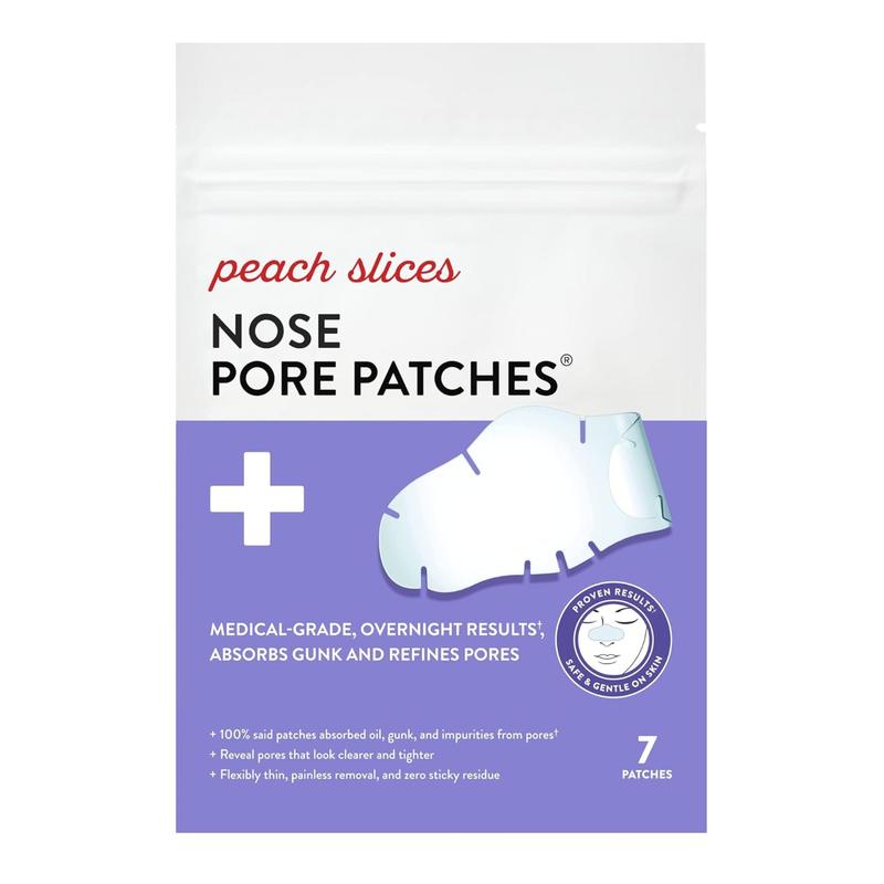 Peach Slices | Nose Pore Patches | Targets Pores & Pimples | Absorbs Oil Overnight | Vegan | Cruelty-Free | Facial Skin Care Products | 7 Ct