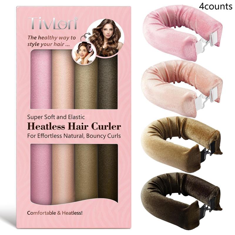 Heatless Hair Curler, 4 Counts box Soft & Comfortable Hair Curler, Hair Styling Tool for Women & Girls, No Heat Hair Curling Tool, Christmas Gift