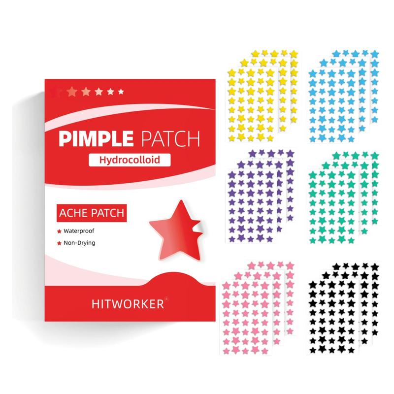 Hydrocolloid Acne Cover Patches, 720pcs box Colorful Star Shaped Non-sticky Acne Covering Patches, Suitable for Women and Men