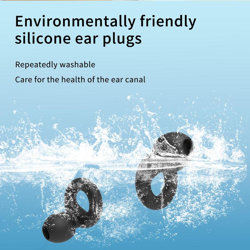 Silicone Earplugs, 1 Set Comfortable Soft Swimming Earplugs, Portable Earplugs for Sleeping, Swimming, Work, Ear Tips for Women and Men, Christmas Gift