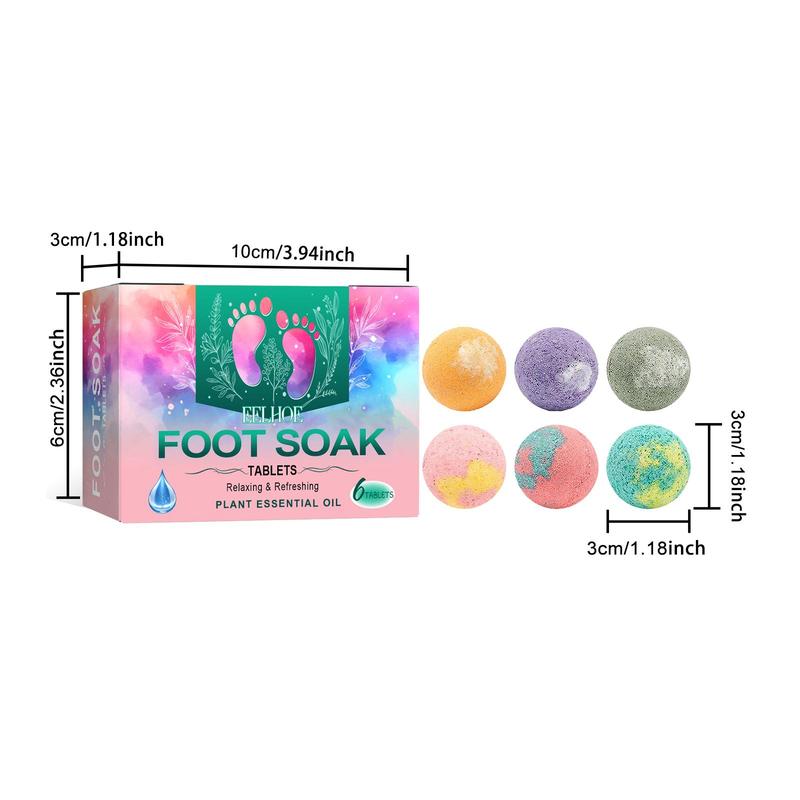 Ginger Foot Soak Bath Bombs, 6 Counts box Natural Foot Soak Tablets, Foot Spa Bombs, Foot Care Products for Women & Men