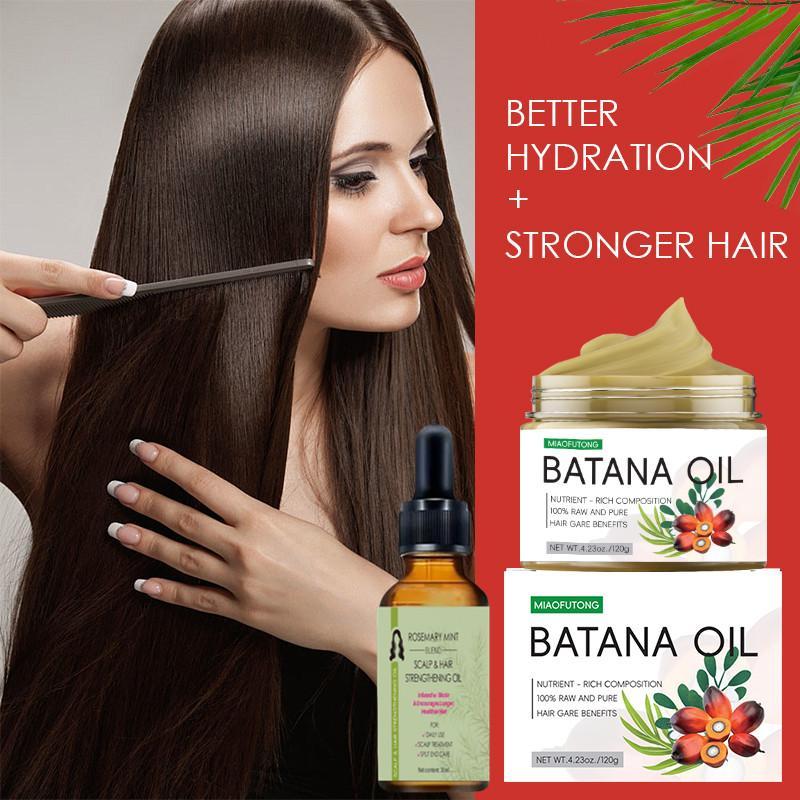 Batana Oil & Rosemary Mint Scalp & Hair Strengthening Oil, 2 Counts set Hair Care Oil for Women & Men for All Hair Types