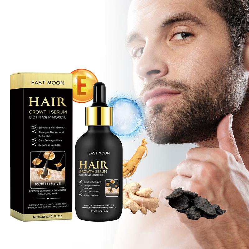 Men's Beard & Hair Care Serum- East Moon, Nourishing & Moisturizing Strengthening Serum for Beard & Hair, Professional Hair Care Product for Men Daily Use, Fall Gifts for Men