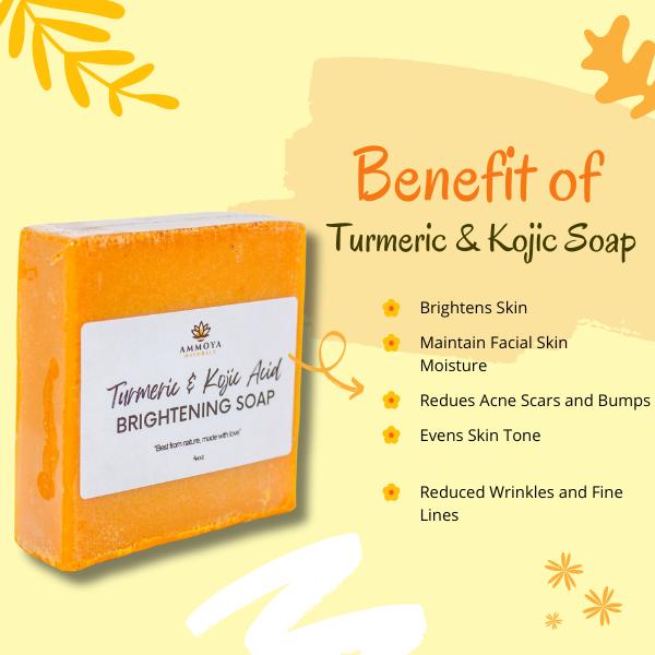 Turmeric and Kojic Soap Multi Pack, Skincare 2 Pack, 3 Pack or 5 Pack acne spots