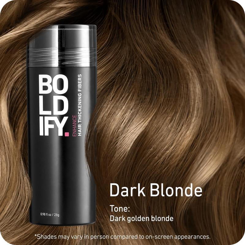 BOLDIFY Hair Fibers (28g) Fill In Fine and Thinning Hair for an Instantly Thicker & Fuller Look - Best Value & Superior Formula -14 Shades for Women & Men - DARK BROWN