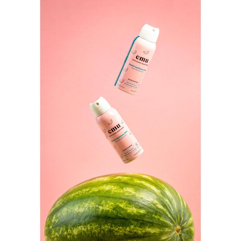 watermelon single unit hand sanitizer mist - 2.2OZ per can eco-friendly, plant-based, recyclable, cruelty free, aloe, vitamin e, moisturizer Hydrating Bunny Pack