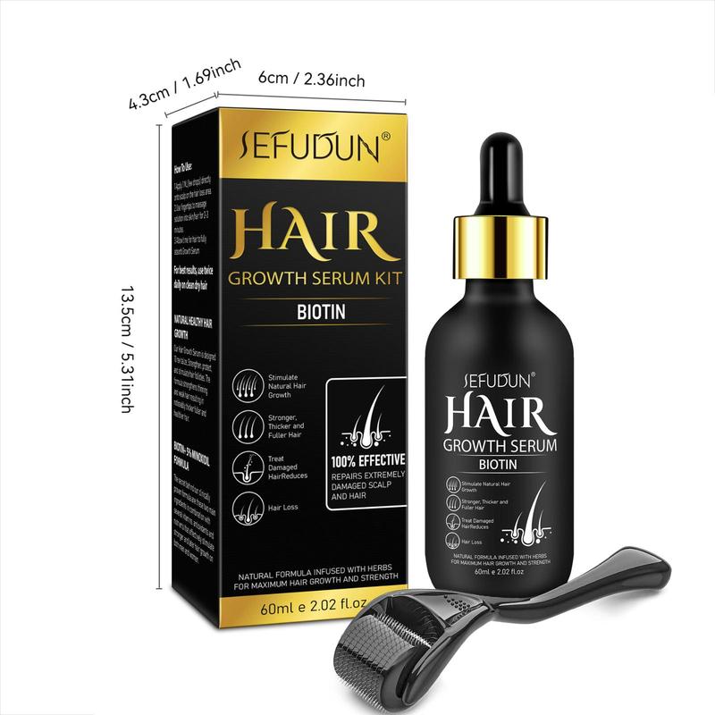 Minoxidil Hair Care Serum, 1 Count Natural Health Hair Serum with Microneedle Roller, Hair Care & Styling Product for Men & Women