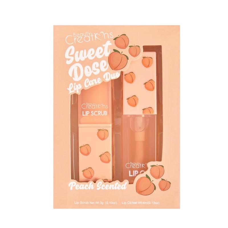 Beauty Creations - Sweet Dose Lip Care Duos Long-lasting Gloss, Lip Care Lip Scrub Makeup Lipstick Oil, Cosmetic, Lip Oil Exfoliant Jojoba