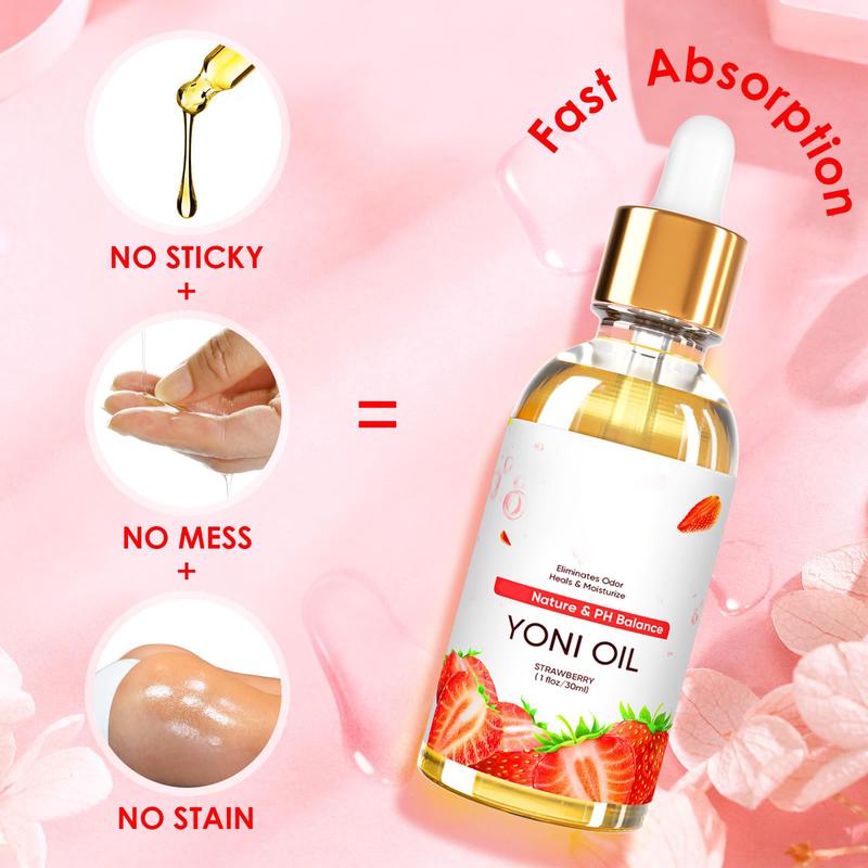 2 Pack Yoni Oil for Women - Organic Strawberry\Pineapple\ Orange Feminine Oil, Feminine Deodorant - pH Balance - Eliminates Odor - V Moisturizer, Natural Yoni Essential Oil, 1 fl oz pc