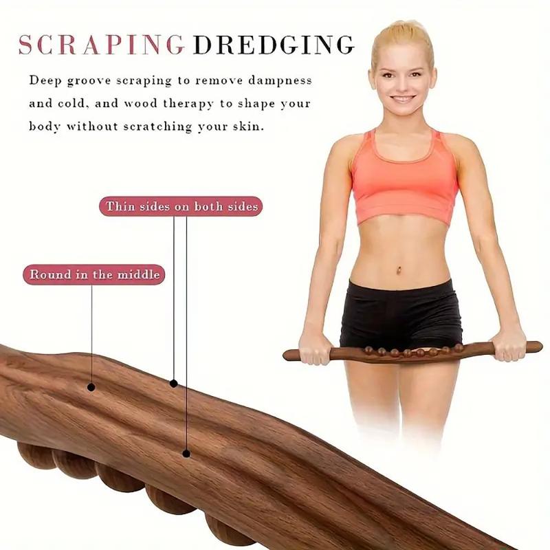 Wooden Body Massage Tool, Manual Massager for Neck Back Foot Calf Leg Relax, Portable Whole Body Muscle Massage Stick for Home & Travel