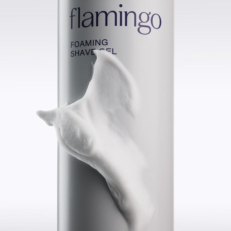 Flamingo Foaming Shave Gel - Lemon Iris Scent, Cushioned Shave for Smooth and Comfortable Results, Aloe-Infused Aftershave