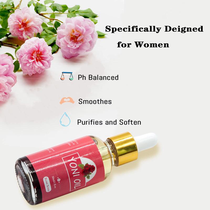 2 Packs Yoni Oil for Women, All Natural Feminine Oil Intimate Deodorant for Women, Ph Balanced and Eliminates Odor, Feminine Serum Made with Rose Essential Oils (1 fl oz 30 ml)