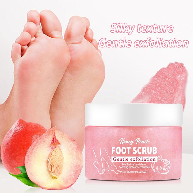 300g Peach Flavor Foot Scrub, Moisturizing Deep Cleansing Body Scrub for Face, Body, Hands and Feet, Skin Care Product