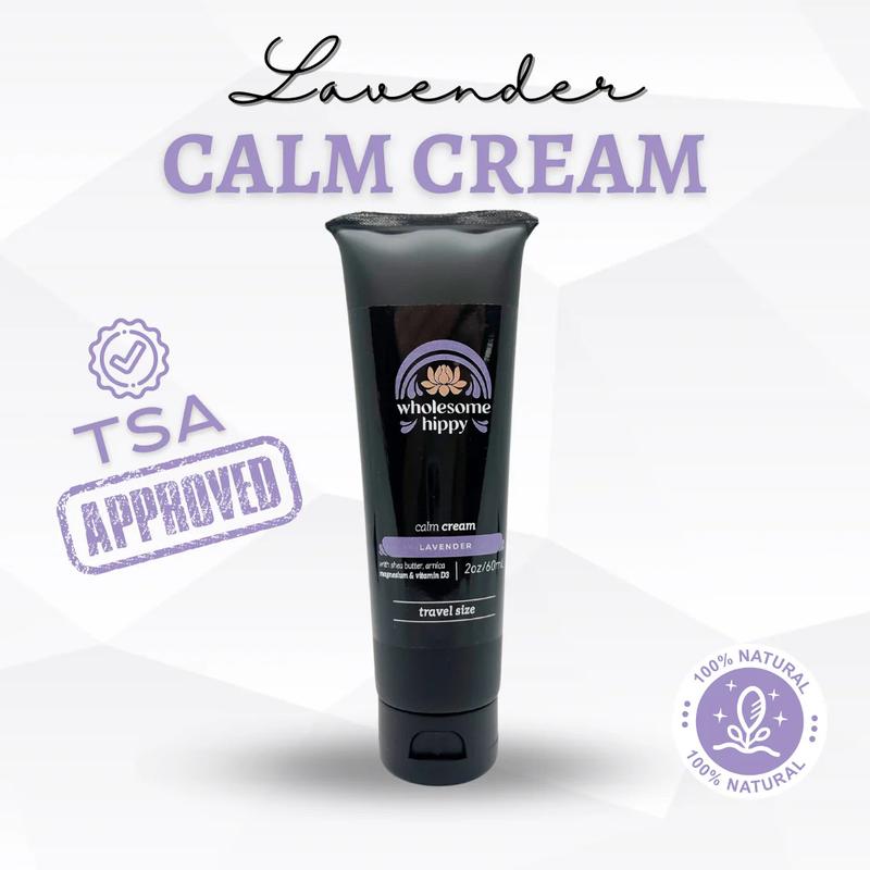 Lavender Calm Cream with Magnesium & Vitamin D3 - 2oz Moisturizing Moisturizing Moisture Hydrating Rejuvenating Nourishing Moisturizer