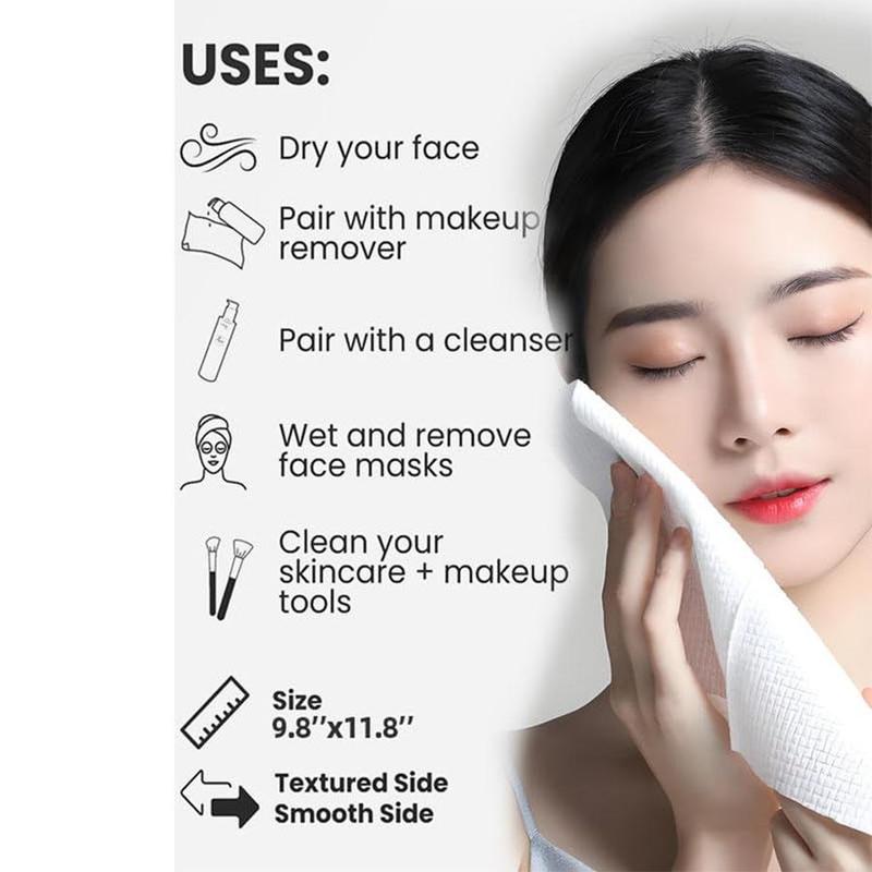 Disposable Face Towel, 50pcs box Portable Soft Facial Cleansing Towel, Facial Skin Care Towel for Home & Travel