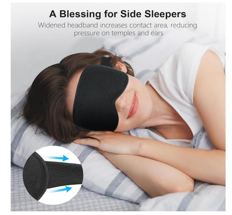 Blackout Sleep Eye Mask for Women Men, Zero Eye Pressure Sleeping Mask - Ergonomic Design 3D Cutout Eye Movement