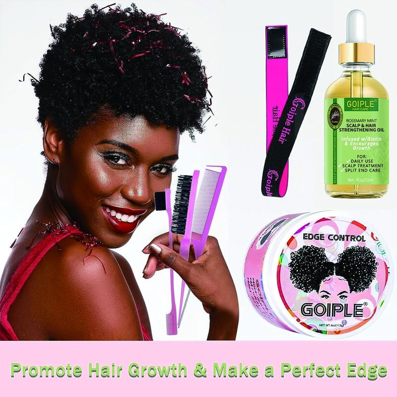  Edge Control Wax Strong Hold Non-Greasy Smooth Hair Styling Gel No Flaking Edge Control for Black Hair Rosemary Oil for Haircare Edge Brush