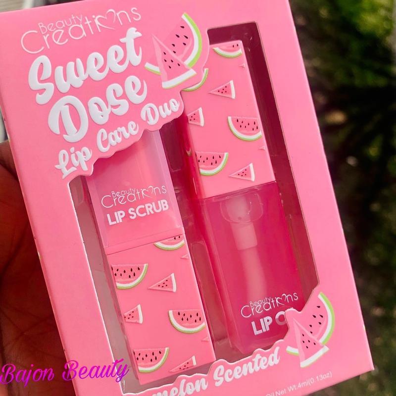 Beauty Creations - Sweet Dose Lip Care Duos Long-lasting Gloss, Lip Care Lip Scrub Makeup Lipstick Oil, Cosmetic, Lip Oil Exfoliant Jojoba