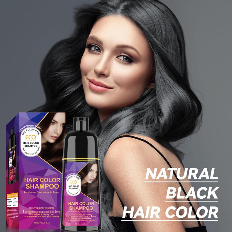 Eco  Permanent Black Hair Dye, Colorsilk with 100% Gray Coverage, Ammonia-Free, Keratin and Amino Acids, Black Shades Haircare