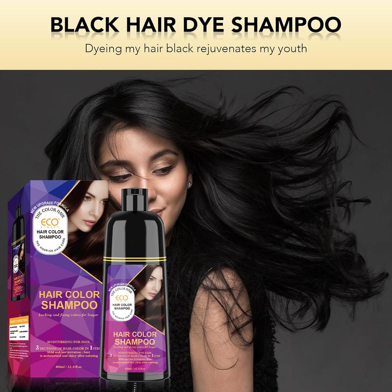 Eco  Permanent Black Hair Dye, Colorsilk with 100% Gray Coverage, Ammonia-Free, Keratin and Amino Acids, Black Shades Haircare