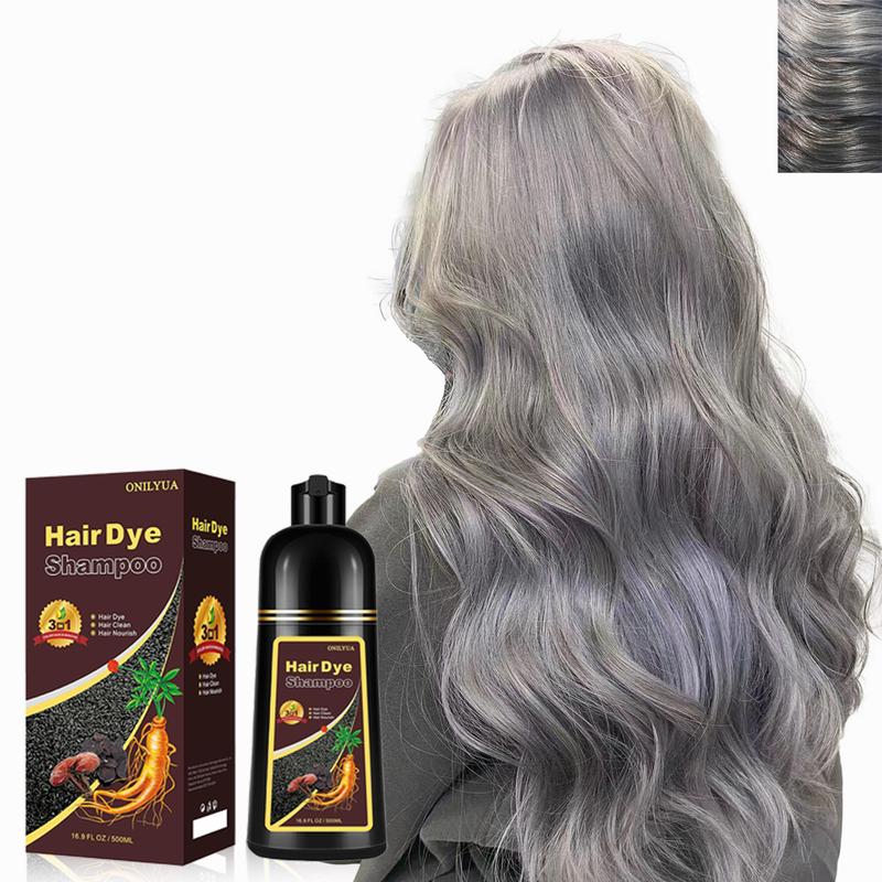 3 in 1 Dye Shampoo for Hair,Permanent Hair Color Shampoo,Silver Gray,White,Various Colors Available,Cover Your Original Hair Color Easily,Gray Hair Coverage Product,Fall Gifts,Unisex Hair Color 500ML Hair Dye Haircare