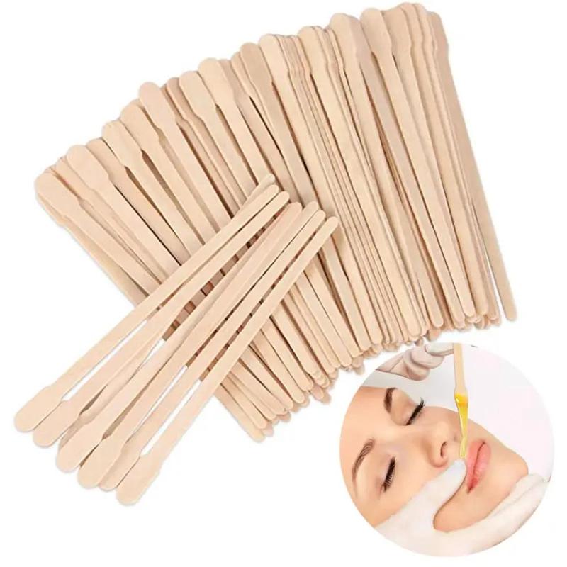 100pcs Wooden Waxing Applicator Stick, Wax Spatulas Wax Applicator Sticks, Waxing Craft Sticks for Hair Eyebrow Removal, Christmas Gift