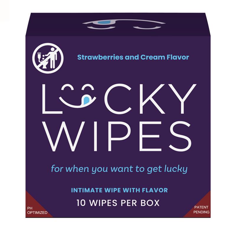 Lucky Wipes For Men Flavored Hygiene Strawberries and Cream Flavor