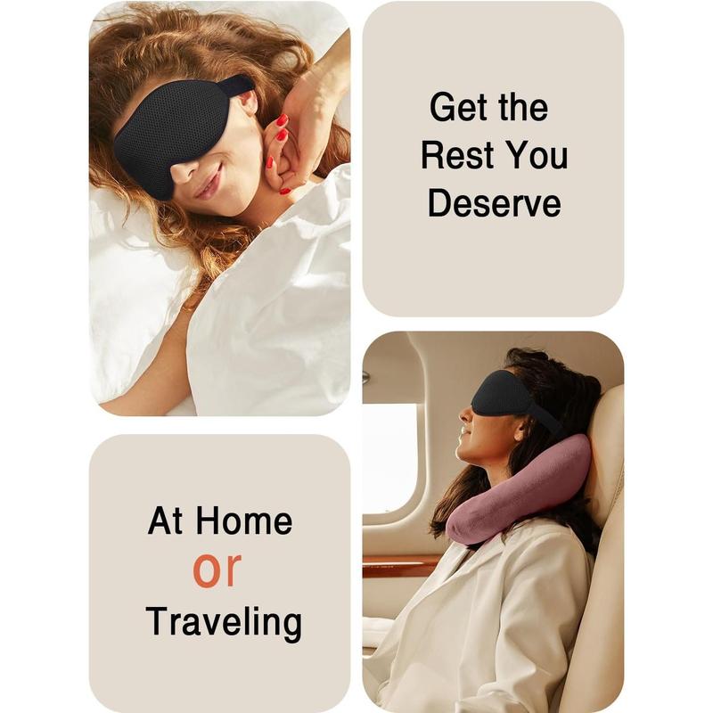 Sleep Mask for Side Sleeper, Eye Mask for Sleeping Women Men, 3D Contoured Cup No Eye Pressure 100% Light Blocking Sleeping Mask with Adjustable Strap Night Blindfold Flight, Travel, Nap, Black