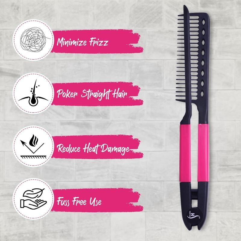 Herstyler Hair Straightening Set – Straightening Comb & Argan Oil Hair Serum for Frizz-Free Hair – Includes 2 Fl. Oz. Serum with Vitamin E & Aloe Vera