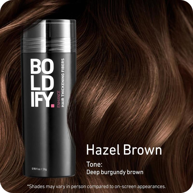 BOLDIFY Hair Fibers (28g) Fill In Fine and Thinning Hair for an Instantly Thicker & Fuller Look - Best Value & Superior Formula -14 Shades for Women & Men - DARK BROWN