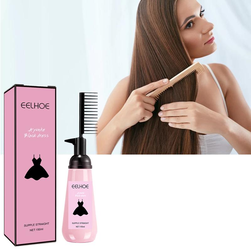 (2 Bottles)Hair Straightening Cream, Keratin Straight Hair Cream with Brush, Hair Straightening Treatment for Curly Hair, Hair Smoothing Cream, for Smooth and Nourishing Hair for Dry Hair