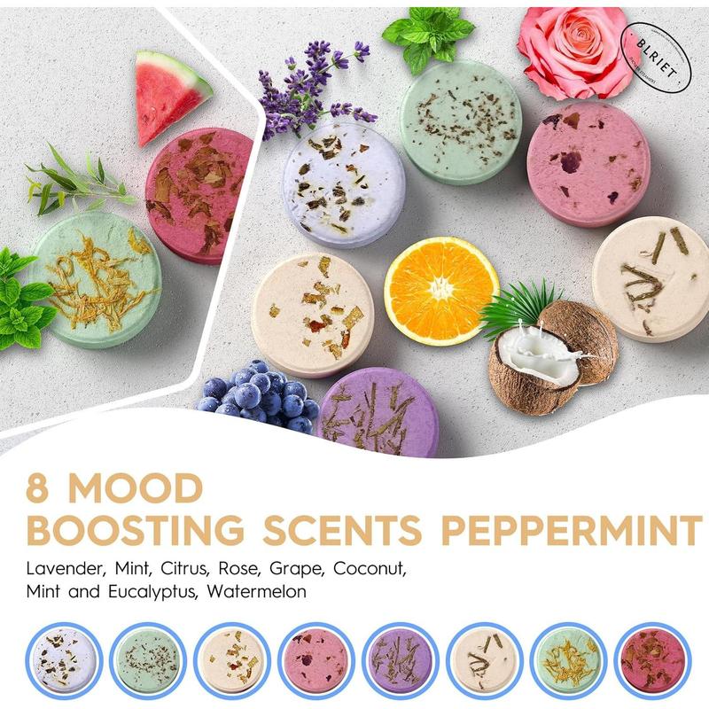 Shower Steamers Aromatherapy 8 Pack Gifts for Women, Men, Mom, Teen Lavender Natural Essential Oil Home Spa Self Care Relaxation Stress Relief Shower Bombs Birthday Gifts Stocking Stuffers