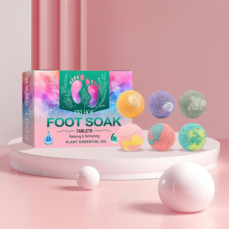 Ginger Foot Soak Bath Bombs, 6 Counts box Natural Foot Soak Tablets, Foot Spa Bombs, Foot Care Products for Women & Men