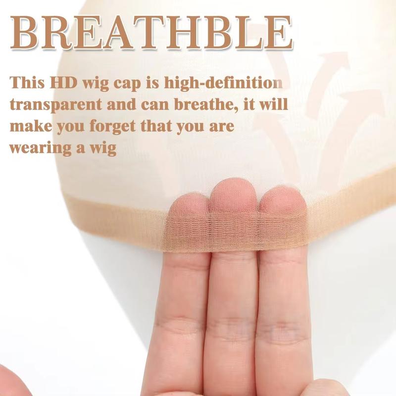 Bling Hair 1Pack with 2pcs Wig Cap Elastic Breathable Invisible Wig CapsStretchy Nylon Wig Caps