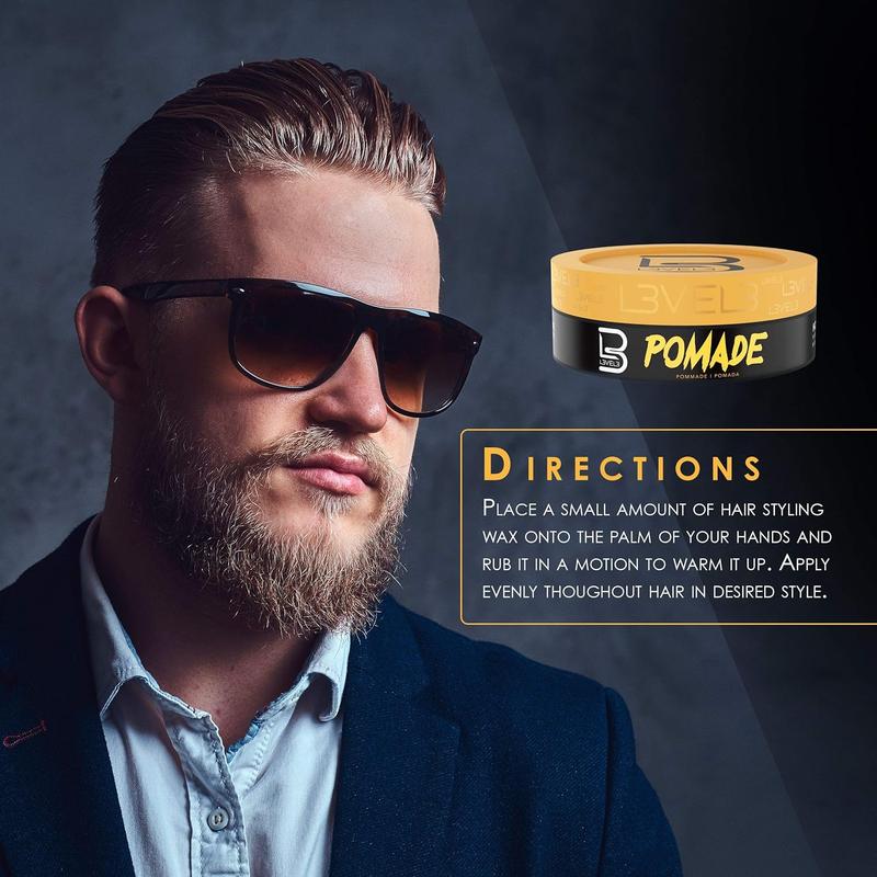 L3 Level 3 Pomade - Improves Hair Strength and Volume Long-Lasting Hold Infused with Keratin