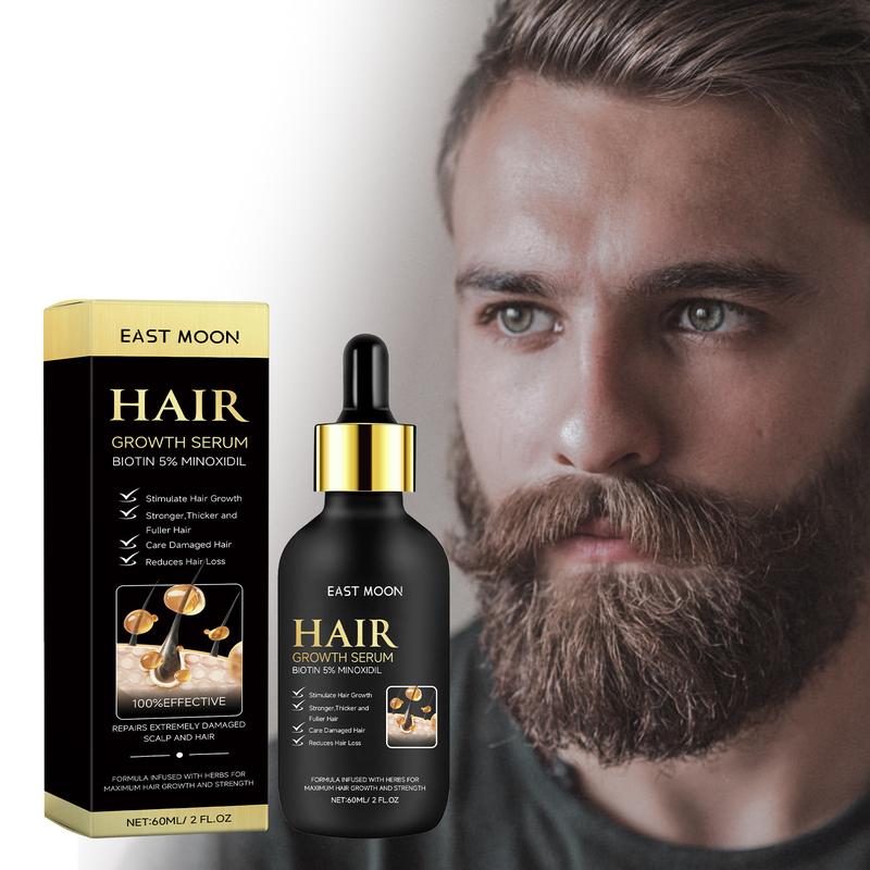 Men's Beard & Hair Care Serum- East Moon, Nourishing & Moisturizing Strengthening Serum for Beard & Hair, Professional Hair Care Product for Men Daily Use, Fall Gifts for Men