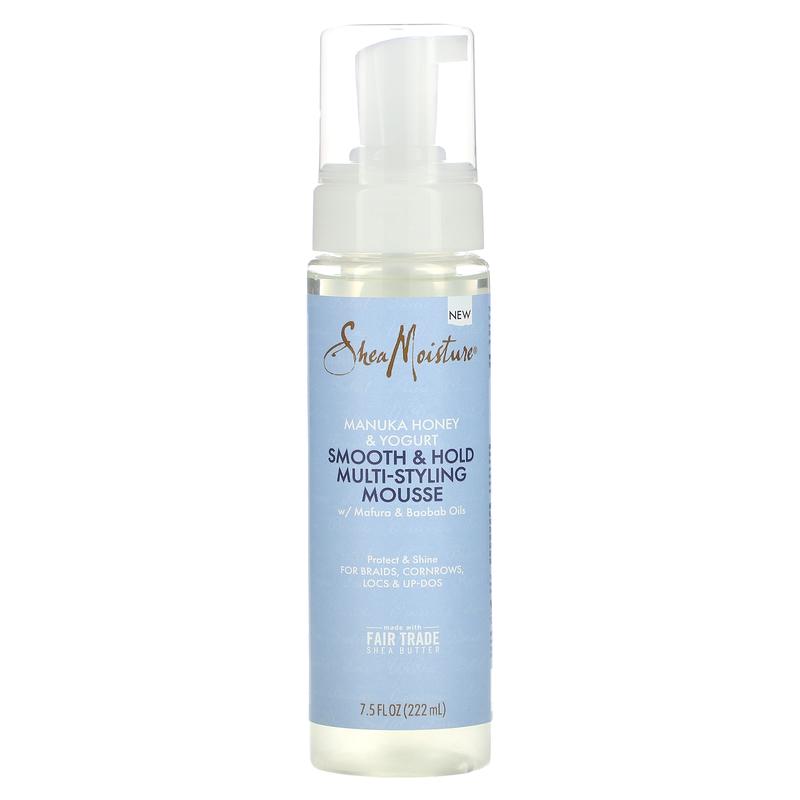 SheaMoisture Manuka Honey & Yogurt, Smooth & Hold Multi-Styling Mousse w  Mafura & Baobab Oils, 7.5 fl oz (222 ml)