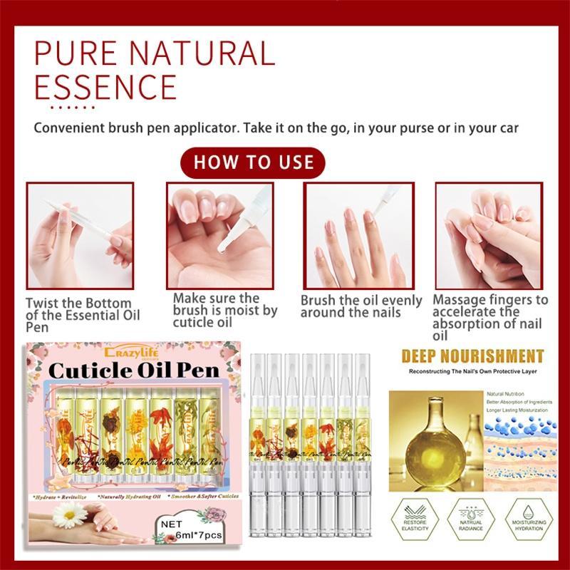 7 Counts set Nail Nutrition Oil, Nail Care Oil, Daily Nail Care Essentials for Home & Beauty Salon