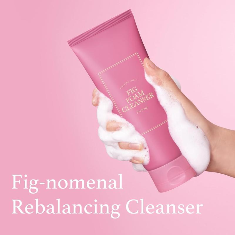 [I’m From Official Shop] Fig Foam Cleanser | Korean Daily Gentle Face Wash for Oily, Sensitive Skin, Sebum Control, Mild Alkaline, Creamy Bubble, Lather, Exfoliating, Vegan, Hydrating, Pore Cleansing 5.07 fl oz, Facial Wash Facial Cleansing Skin Repair