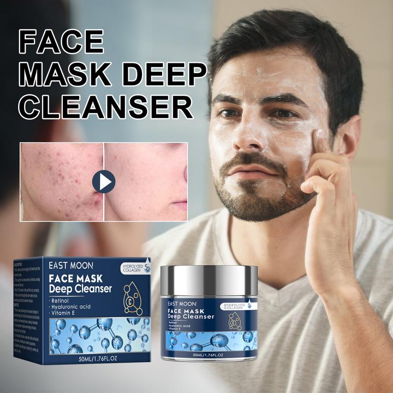 christmas 2024  EAST MOON Facial Cleanser For Men, Reduces Acne Marks Cleansing Face Closed Mouth Blackhead Gentle Hydrating Moisturizer