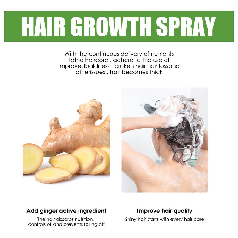 Jaysuing hair growth liquid strengthens hair, nourishes hair roots, grows thick scalp massage nutrient solution Hair growth essence spray, hair growth spray, nourishing ginger spray, hair growth spray, ginger spray Haircare Gentle Oil Plant