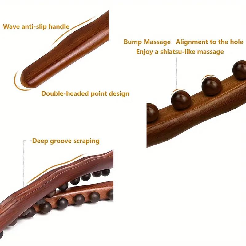 Wooden Body Massage Tool, Manual Massager for Neck Back Foot Calf Leg Relax, Portable Whole Body Muscle Massage Stick for Home & Travel