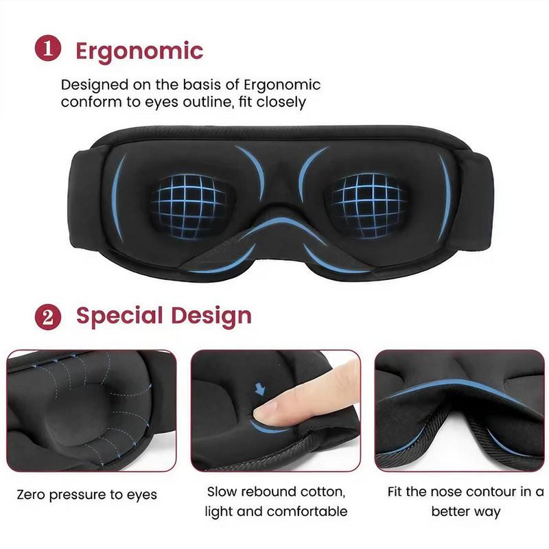 3D Sleep Eye Mask, Breathable Comfortable Sleep Eye Cover, Soft Eye Care Mask for Travel, Nap, Night Sleep, Yoga & Pilates Equipment