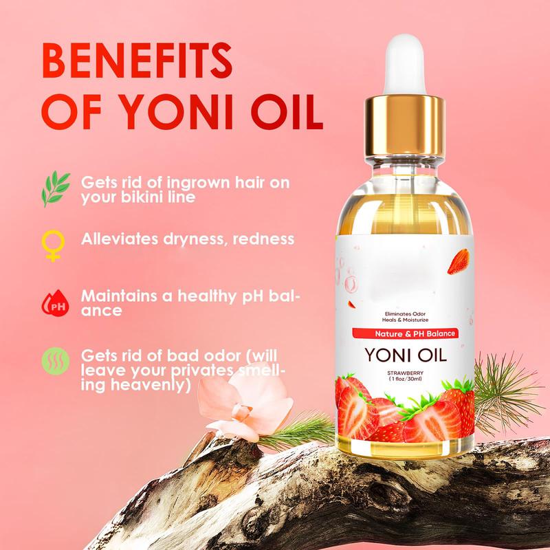 2 Pack Yoni Oil for Women - Organic Strawberry\Pineapple\ Orange Feminine Oil, Feminine Deodorant - pH Balance - Eliminates Odor - V Moisturizer, Natural Yoni Essential Oil, 1 fl oz pc