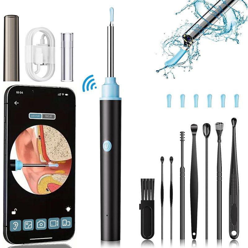 Portable Visual Earwax Cleaning Tool Set, Visual Earwax Cleaner with App Remote Control Function with 7 Replaceable Ear Spoons, Waterproof Earwax Removal Products for Adults, Christmas Gift