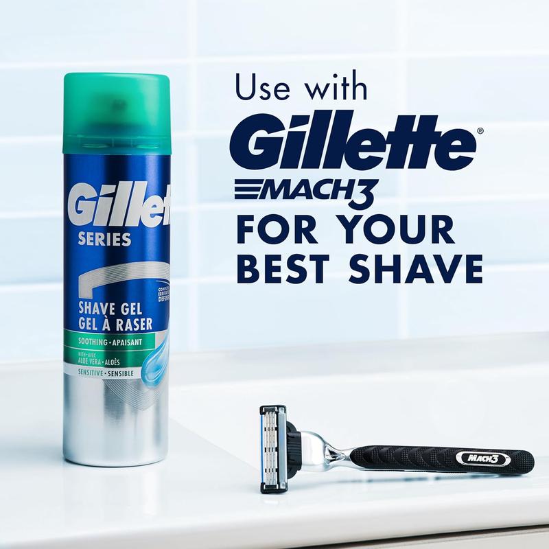 Gillette Series 3X Action Shave Gel, Sensitive Twin Pack, 7 Oz (Pack of 2) Geles de afeitar