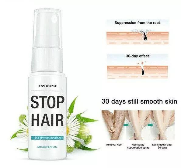 Natural Permanent Hair Removal Spray Painless Stop Hair Growth Inhibitor Remover Body Care Gentle Moisturizer Moisturize Wax Long Lasting Sensitive