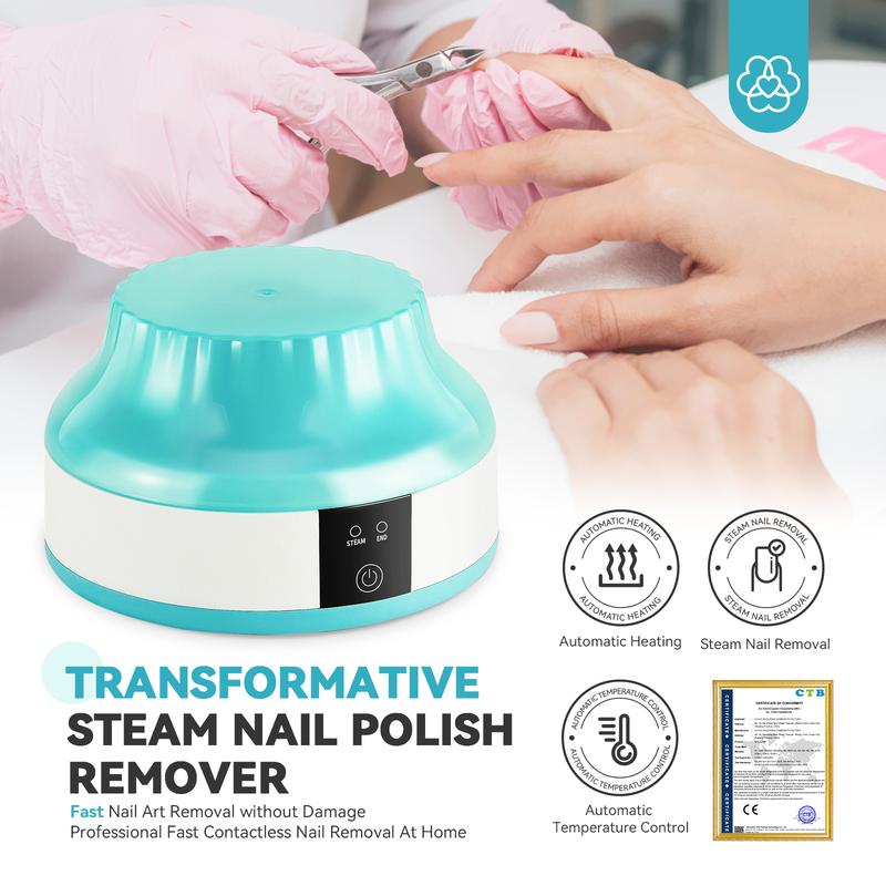 SAVILAND Nail Soaking Bowl Steam: Automatic Heating Ultrafast Nail Polish Remover Machine Gentler U V Gel Nail Polish Removal | Acrylic Nail Remover Kit | Dip Powder Remover Nail Art Tools Home Salon